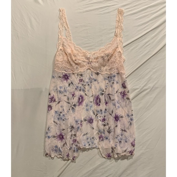 Victoria's Secret Other - Vintage Victoria's‎ Secret Floral Lace Babydoll Top M/L Y2K Cottagecore Lingerie